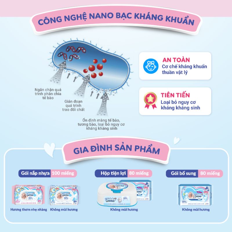 THÙNG 16 gói Khăn ướt Bobby 100 tờ/gói