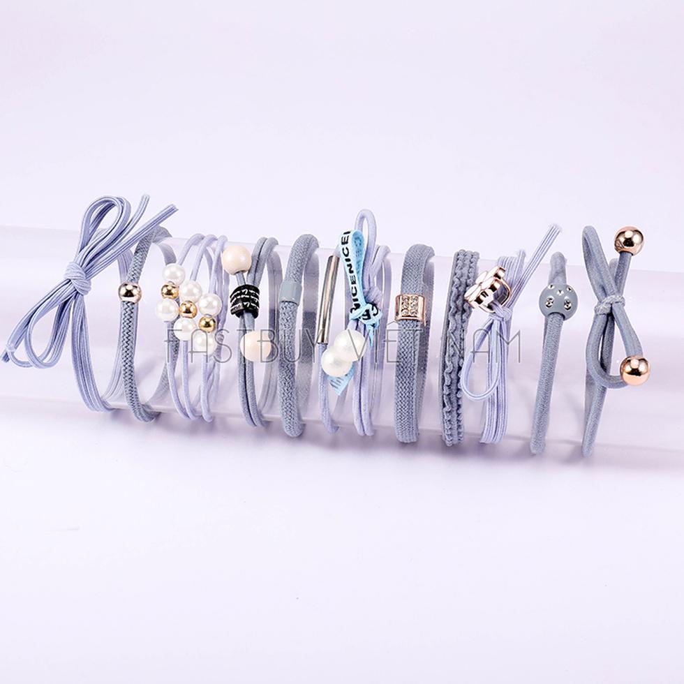 Sét 12 Dây Buộc Tóc Hàn Quốc