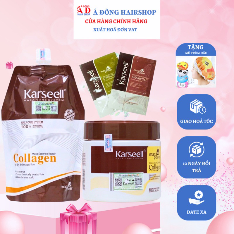 Kem ủ tóc Karseell Collagen Maca siêu mượt phục hồi tóc 500ml