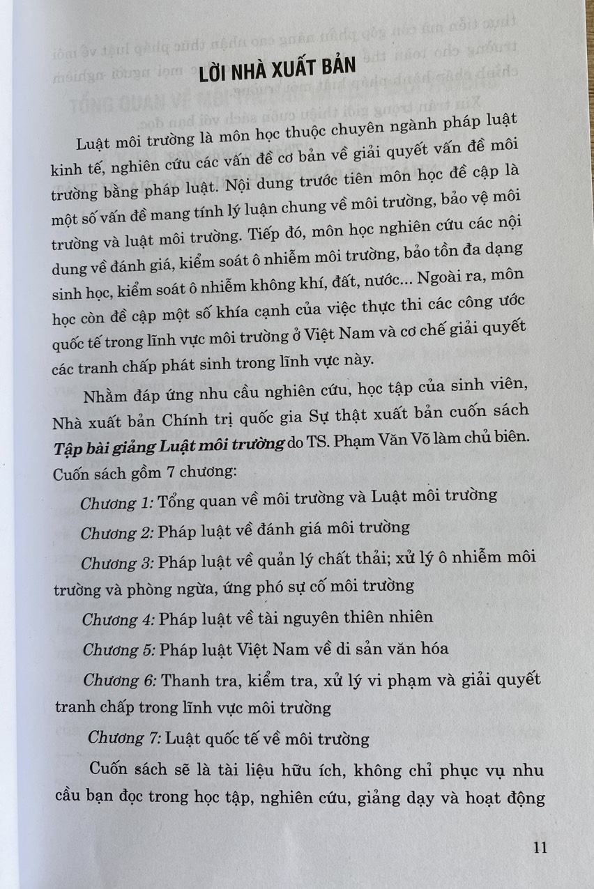 Tập Bài Giảng Luật Môi trường