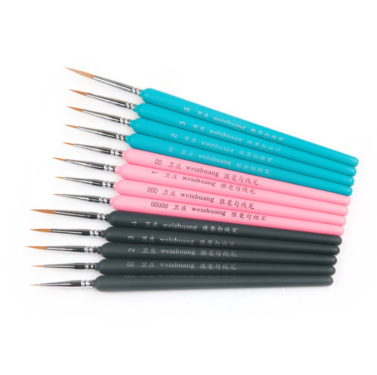 Cọ tỉa lông sói đủ kích thước set 10 cây (từ 000 - 7)