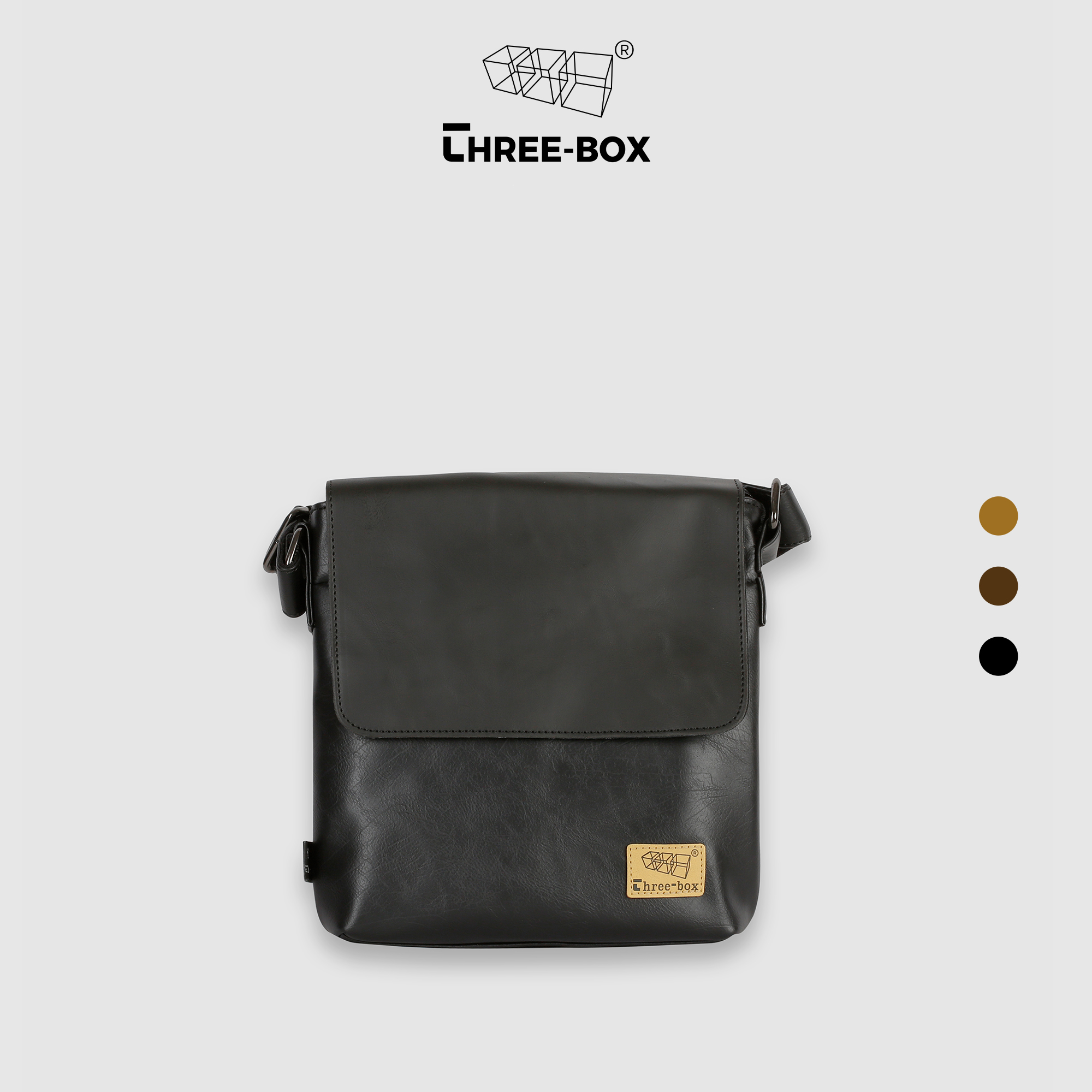 Túi da đeo chéo Three-Box chính hãng  MS3566
