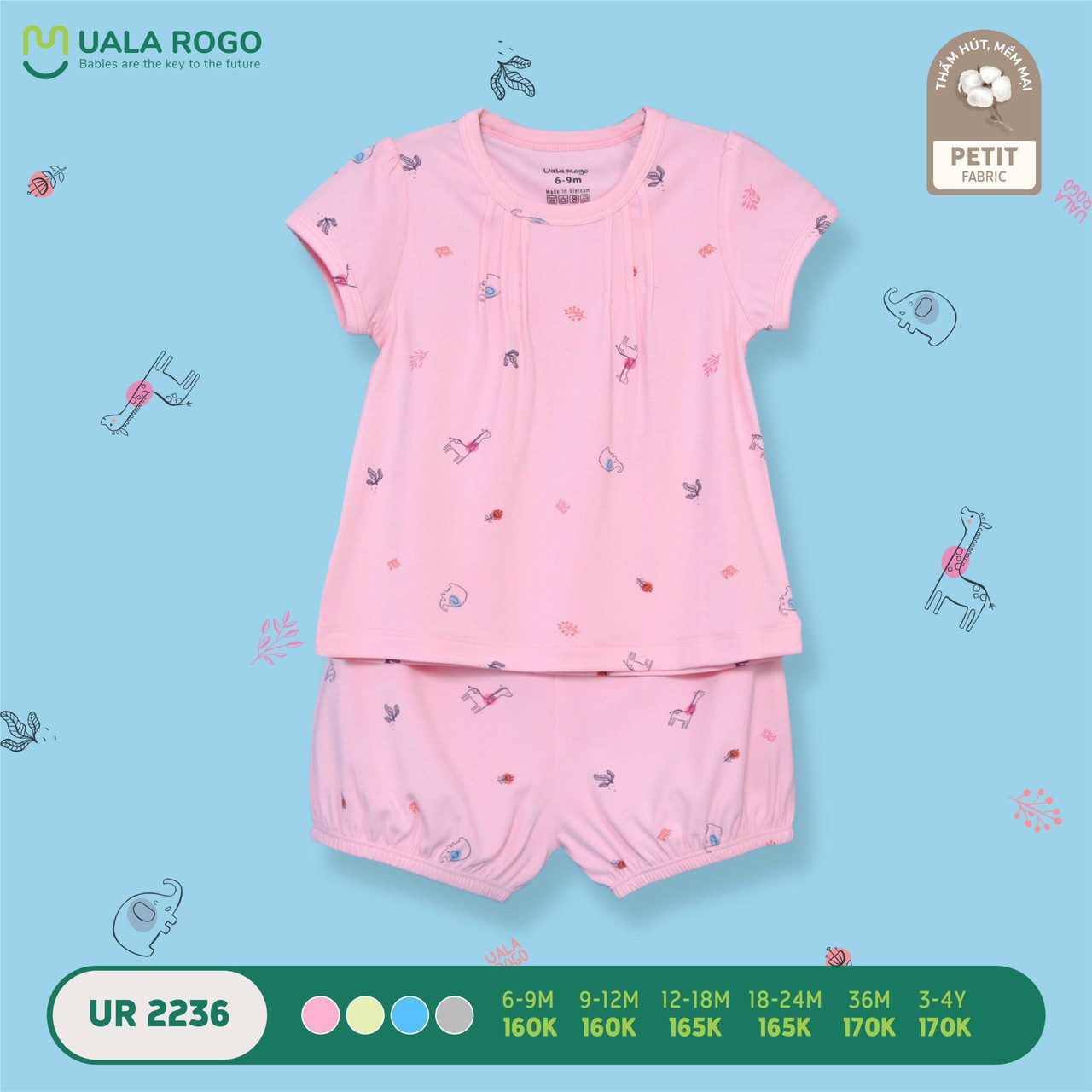 Bộ cộc tay Petit Uala rogo 9m - 4