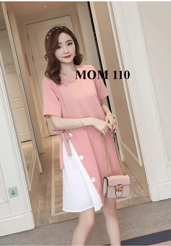 Thanh lý đầm bigsize phối chéo vạt MOM 110