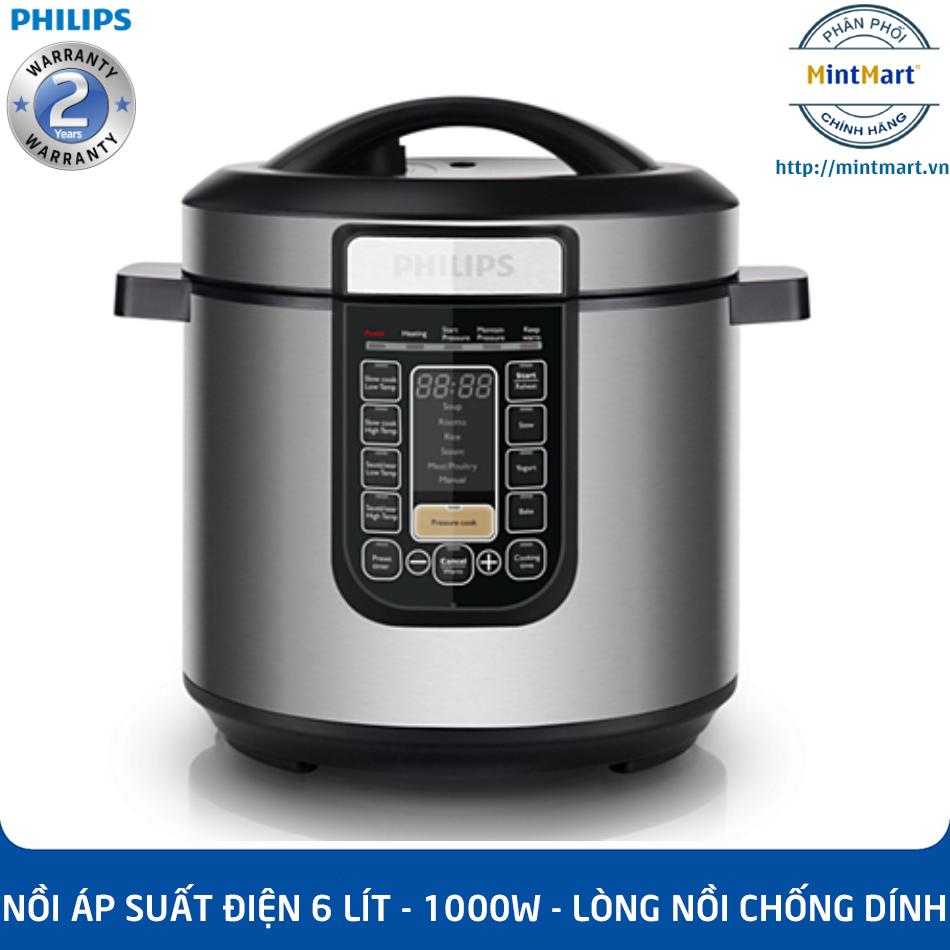 Nồi áp suất điện Philips HD2137/65 6 lít 1000W - Dễ dàng an toàn, thơm ngon chuẩn vị