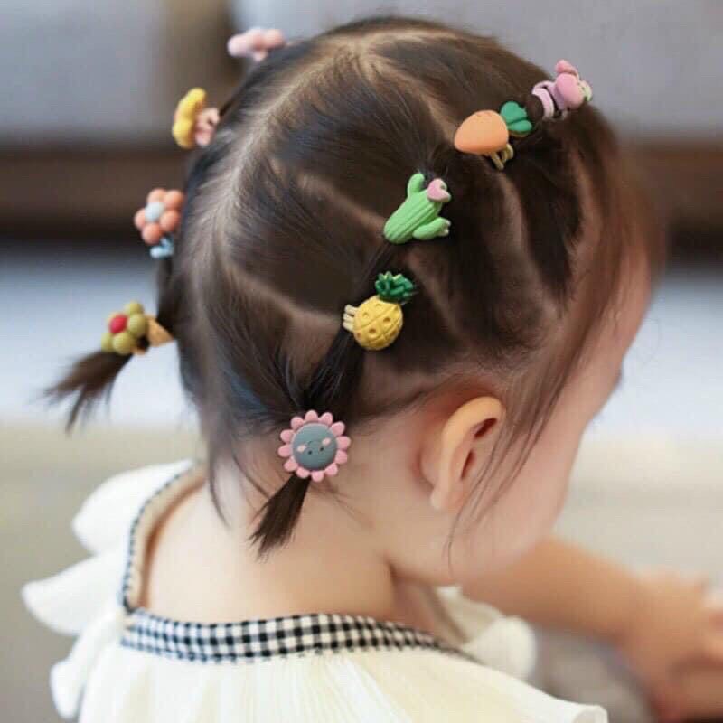 [ SÉT 10 CHIẾC ]  THUN CỘT TÓC HÌNH THÚ 3D [ SIÊU KUTE ], CHUN BUỘC TÓC CHO MẸ VÀ BÉ