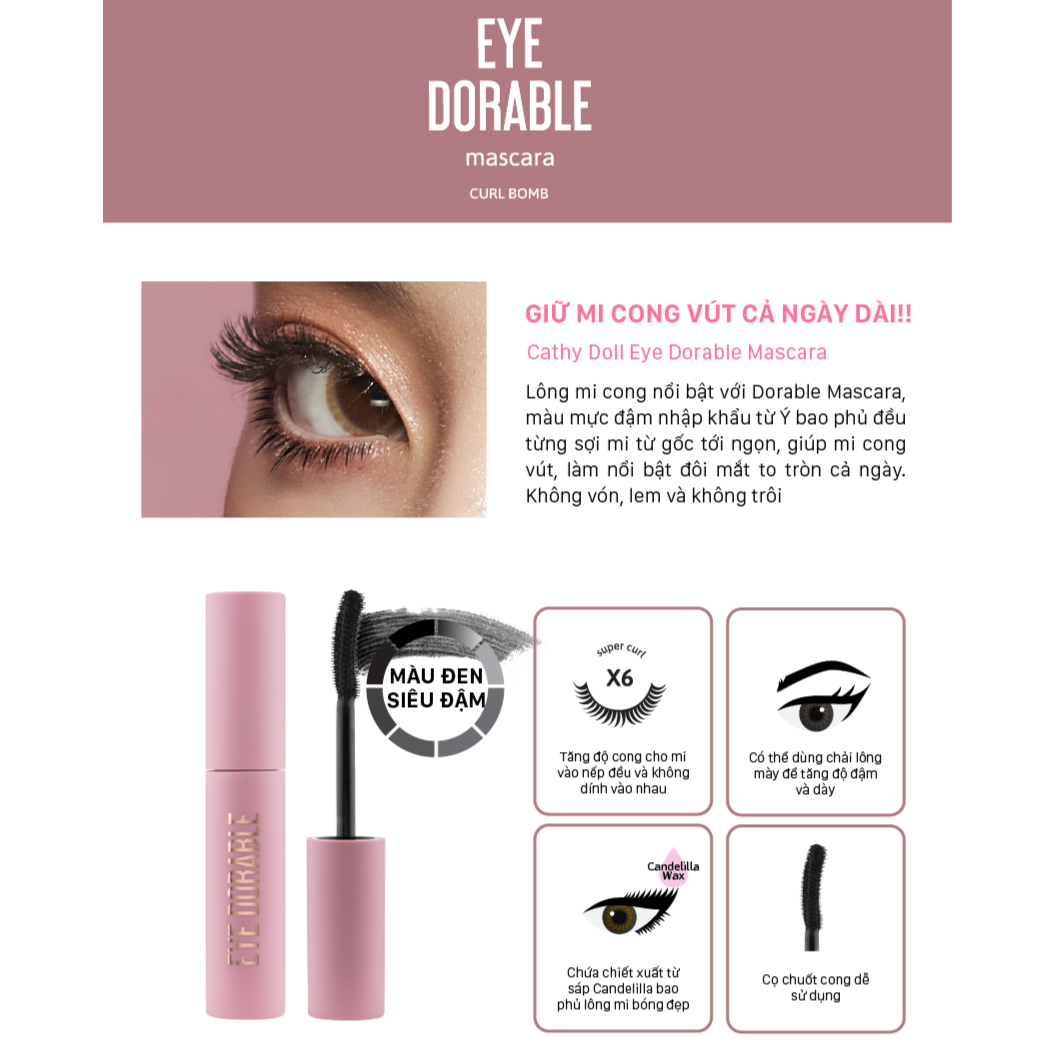 Mascara cong mi Cathy Doll Eye Dorable Mascara 9g