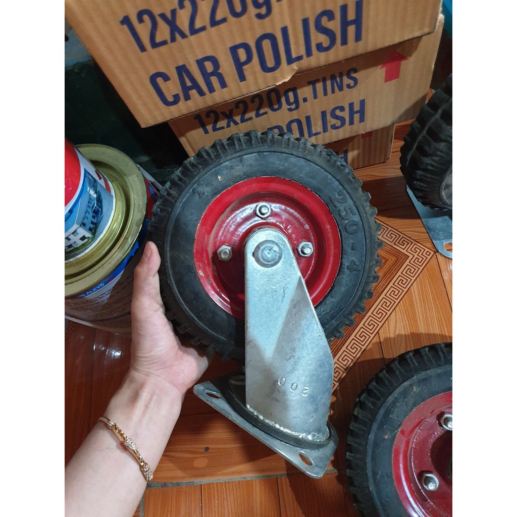 BỘ 2 BÁNH XE ĐẨY HÀNG XOAY 360 ĐỘ CAO CẤP LOẠI 200MM