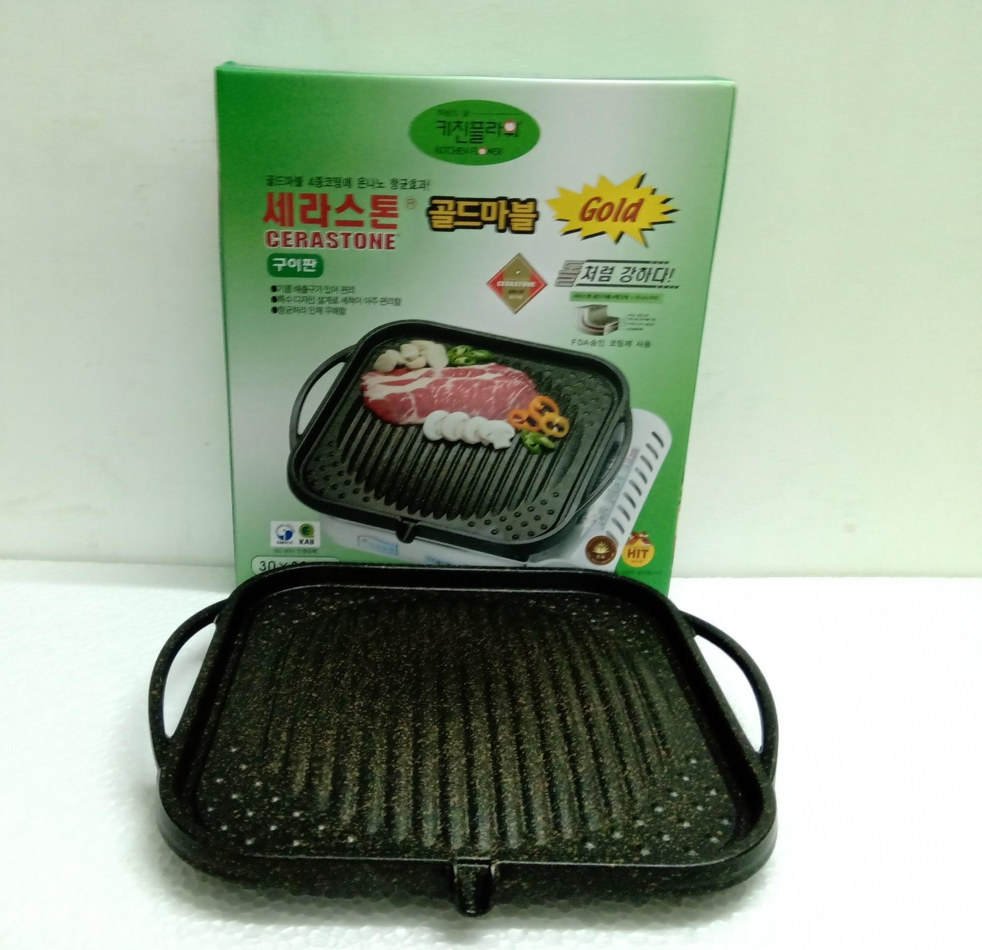 Vỉ nướng Hàn Quốc Kitchen Flower Cerastone 30x30cm