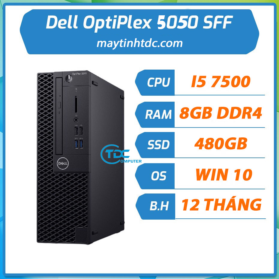 Case máy tính để bàn DELL Optiplex 5050 SFF i5 7500 | RAM 8GB | SSD 480GB. Hàng Nhập Khẩu ( Sử dụng cho mọi tác vụ văn phòng từ Photoshop, dựng phim, đồ hoạ.... )