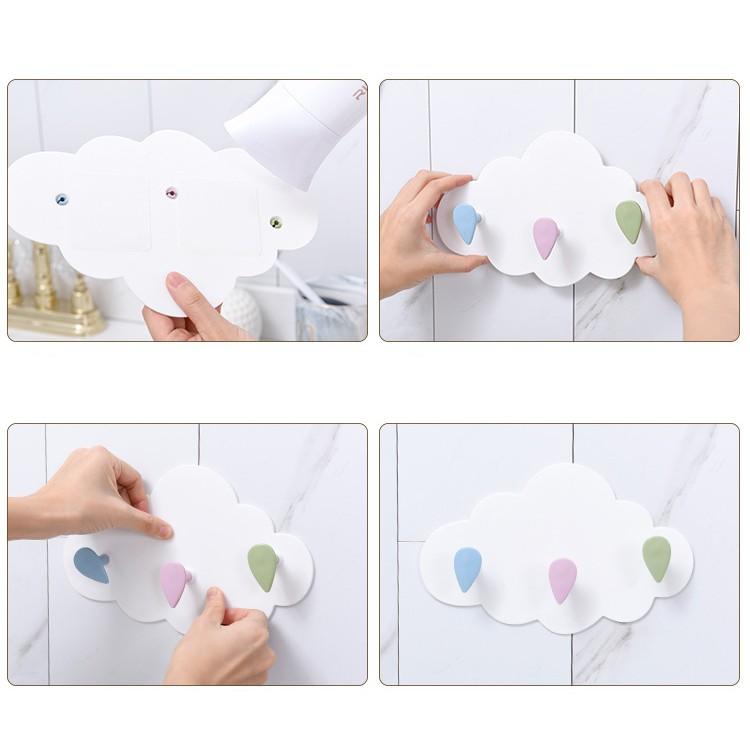 Móc treo đồ dán tường hình đám mây dễ thương