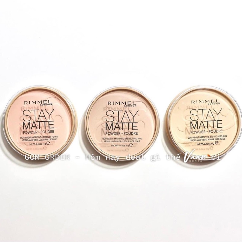 Phấn phủ Rimmel London Stay Matt Pressed Powder