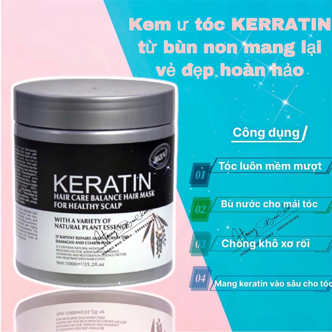 KERATIN COLLAGEN hair care cream 1000ML BRAZIL NUT - Natural KERATIN balanced steaming