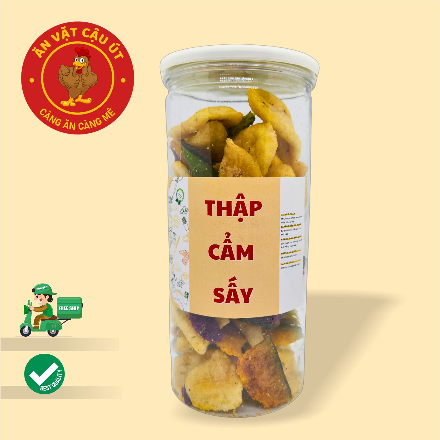 Trái Cây Thập Cẩm Sấy Ngon Giòn 270g