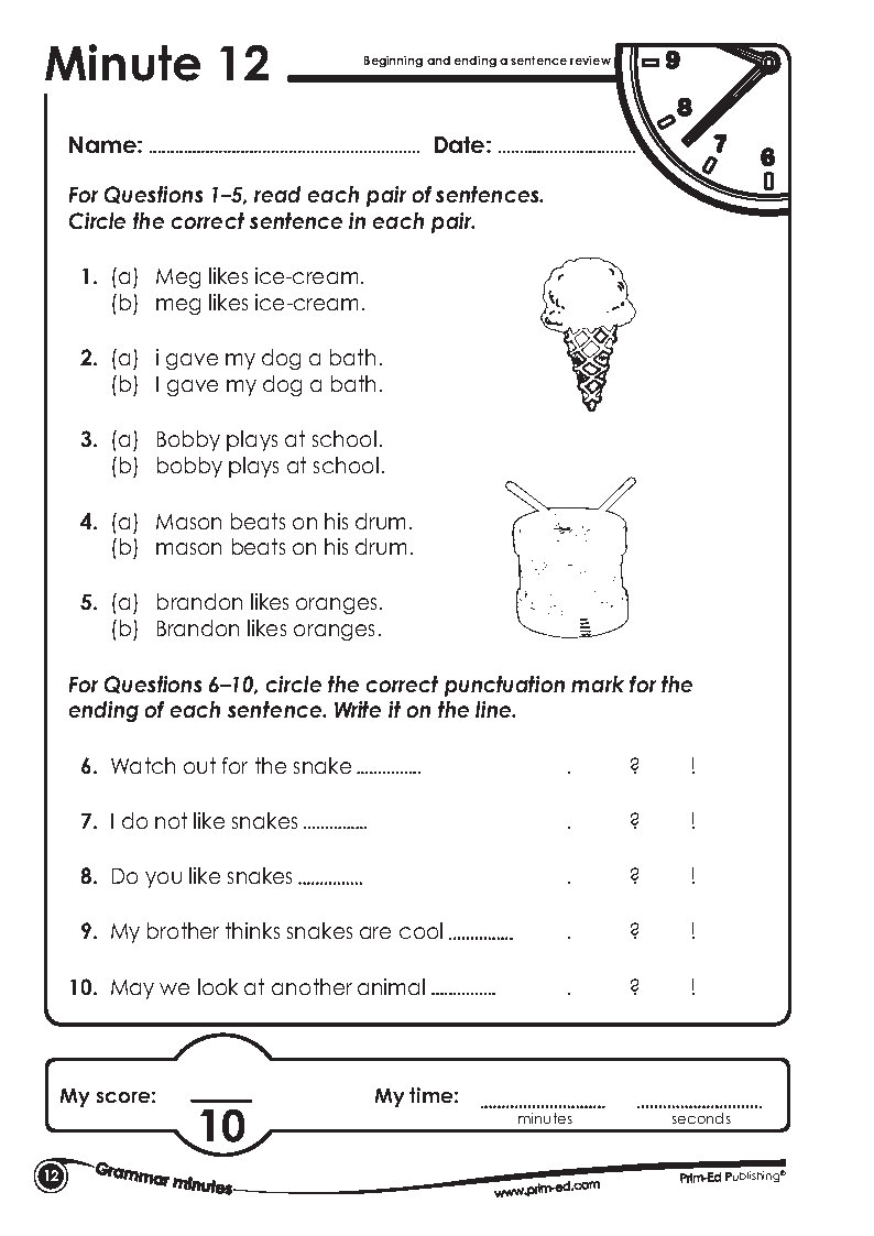 [Trọn bộ] Grammar Minutes Workbook (Grade 1 - 6) - 6 Books
