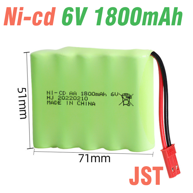 Pin sạc 6v dùng cho xe ô tô điều khiển, xe quân sự dung lượng cao 1800mAh cổng nối SM /JST