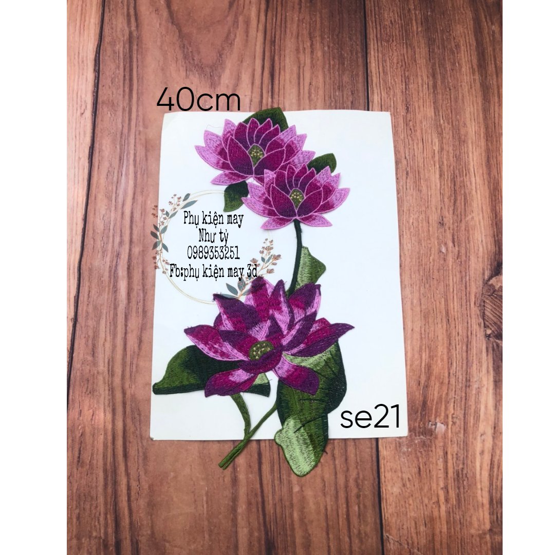 hoa ren sen thêu trang trí