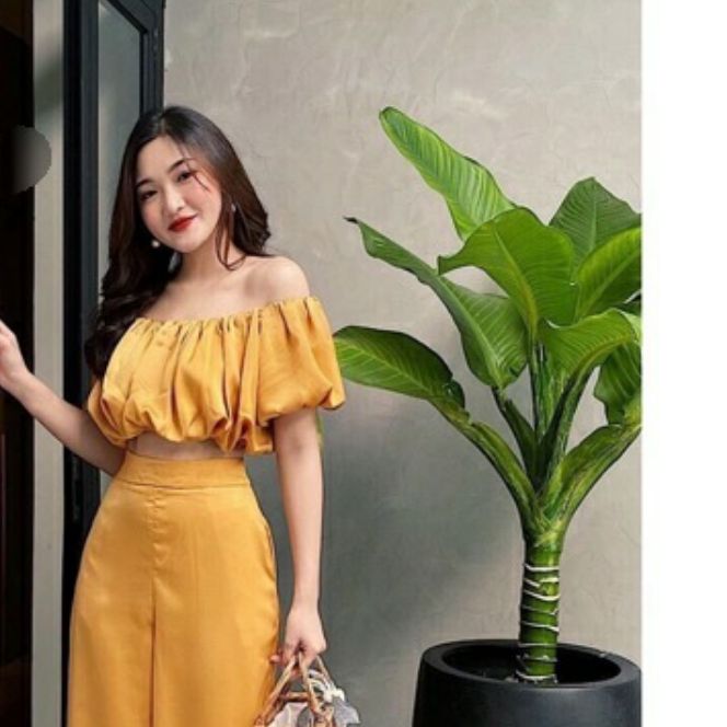Áo kiểu nữ cúp ngực phồng,áo croptop hở vai siêu yêu form dưới 50kg áo kiểu nữ vải kate mềm mịn đẹp
