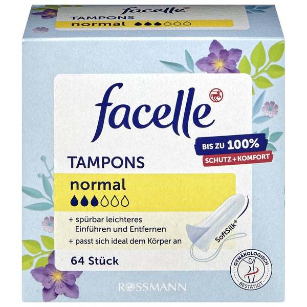Tampon Facelle - Băng vệ sinh Tampon Facelle Normal  3 giọt 64st - Băng vệ sinh dạng nút - Nội địa Đức giá rẻ