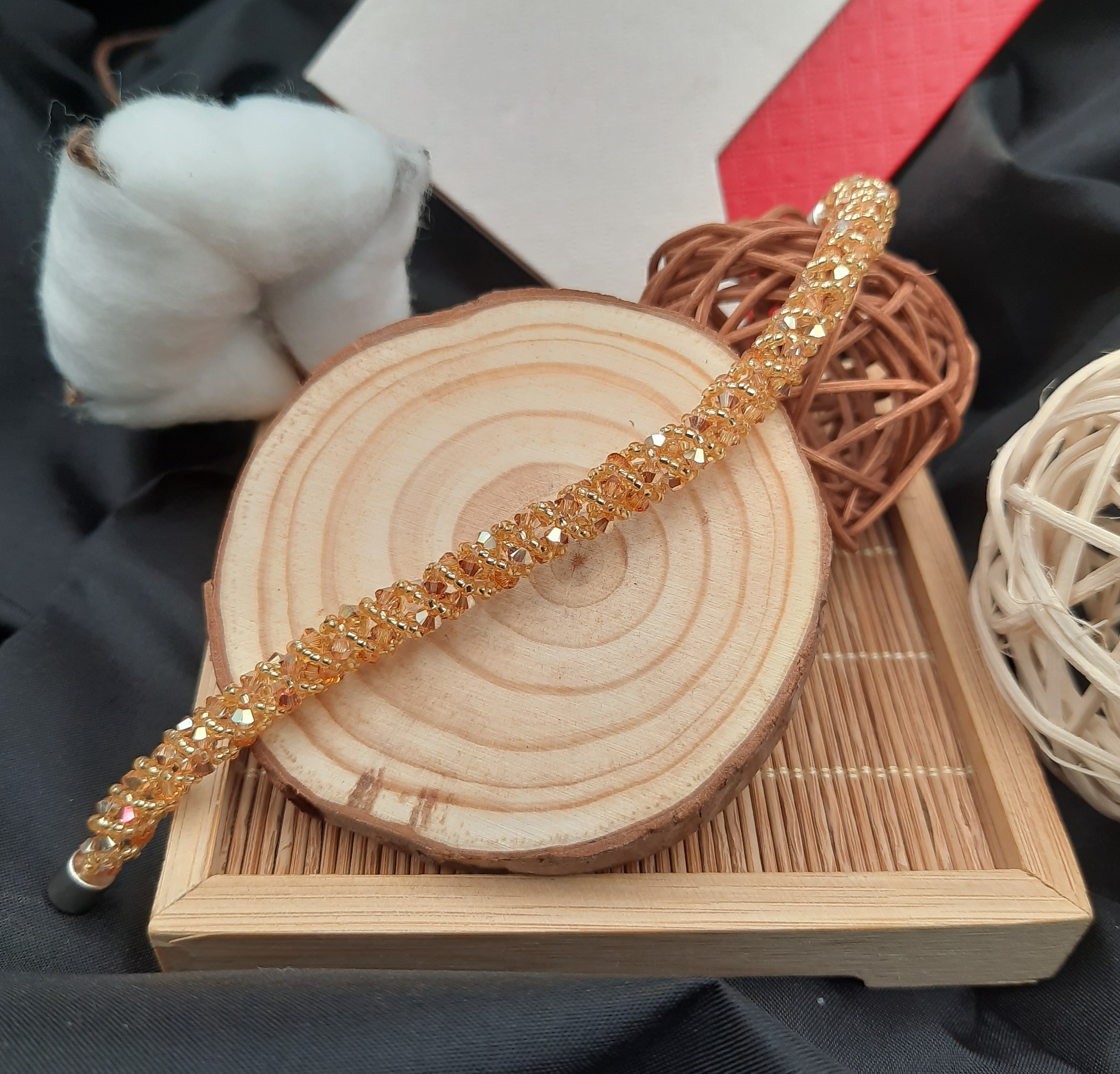 [HCM]Vòng tay nữ Pha lê Áo vàng 4li