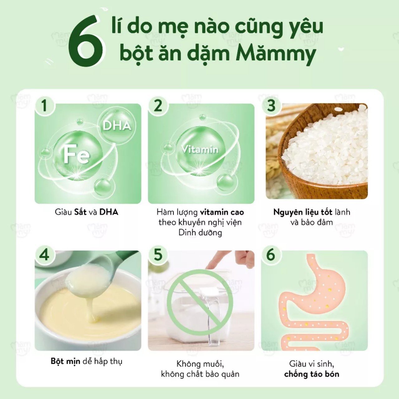 Bột ăn dặm Mămmy cho bé từ 6 tháng tuổi. Date 2025