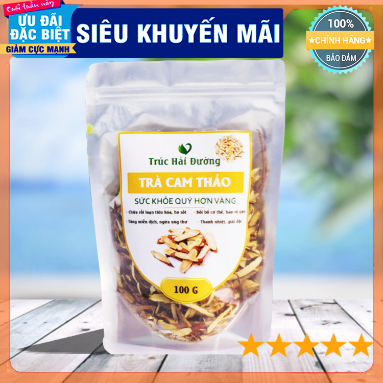 [CHÍNH HÃNG]Cam Thảo Thanh Nhiệt Uống Kèm TRÀ HOA CÚC, TÂM SEN (Loại Đẹp) 100g