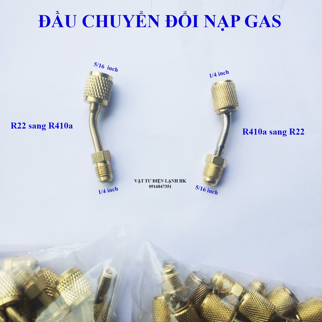 Đầu Chuyển Dây Gas R22 Sang R410 - R410 sang R22 (chọn đúng loại khi đặt hàng) - giắc chuyển ga