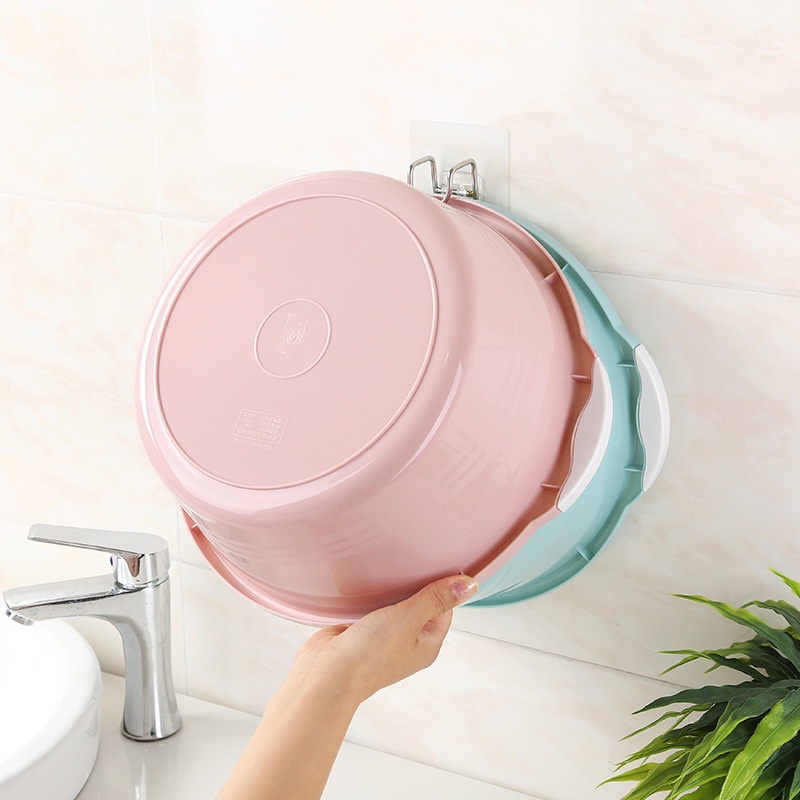 Móc treo thau chậu, rổ giá, đồ dùng - Kẹp dán dính tường tiện dụng