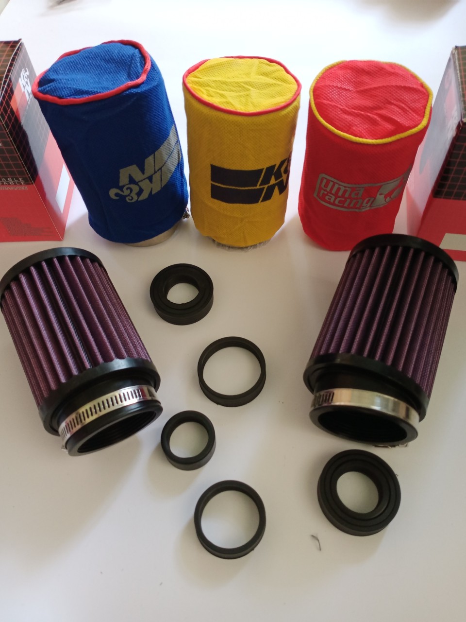 Pô e K&N Loại Trụ  Tặng kèm áo mưa