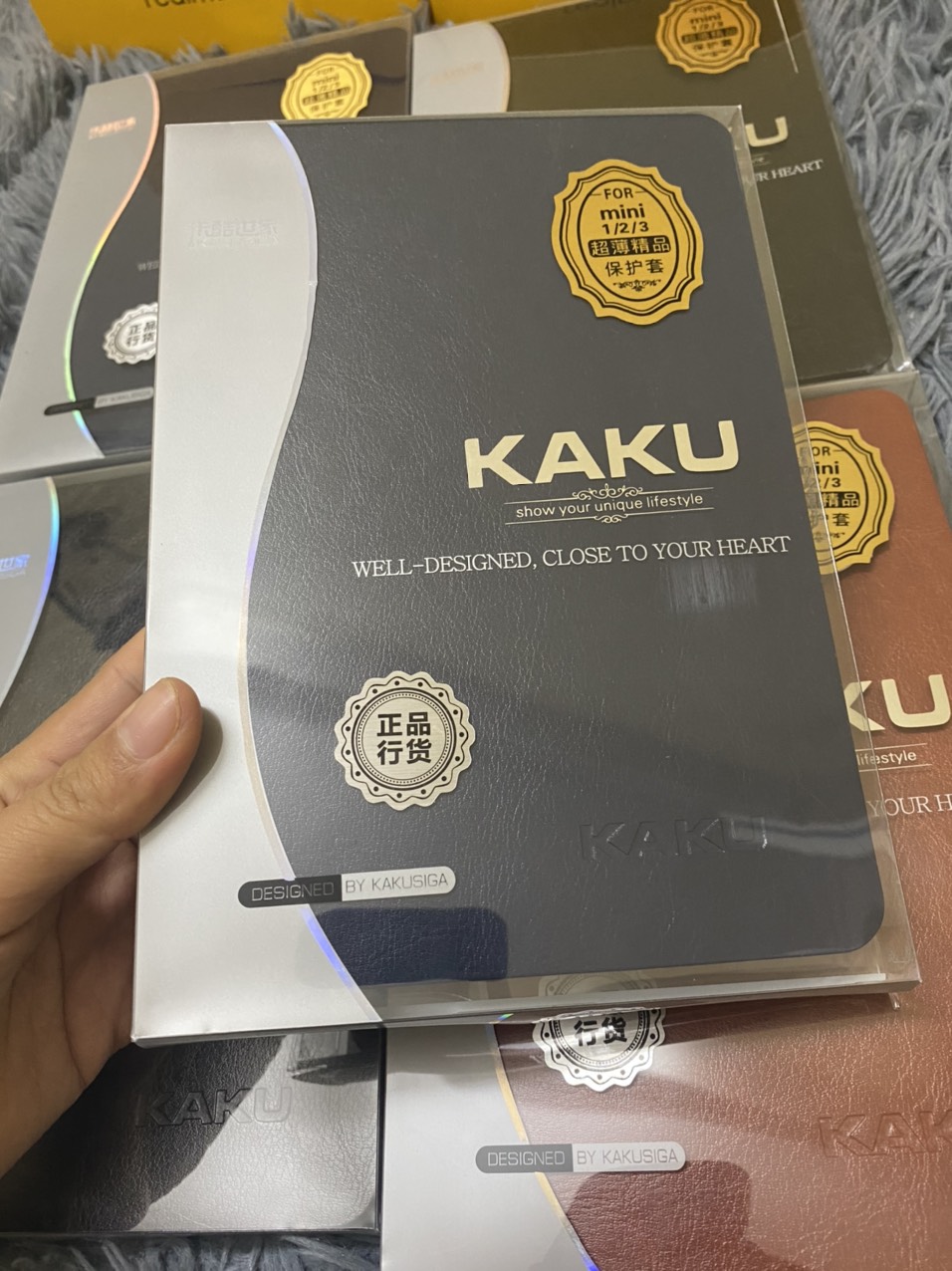bao da KaKu cho ipad mini 1, mini 2, mini 3, mini 4, mini 5 giá rẻ tích hợp chân đế, tắt mở cảm ứng máy