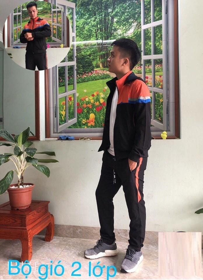 Bộ thể thao nam chất gió 2 lớp cao cấp