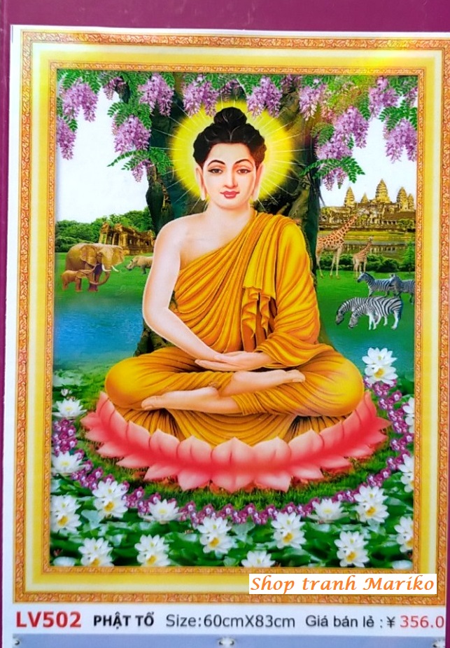 Tranh đính đá phật tổ lv502 kích thước 60x 83 cm