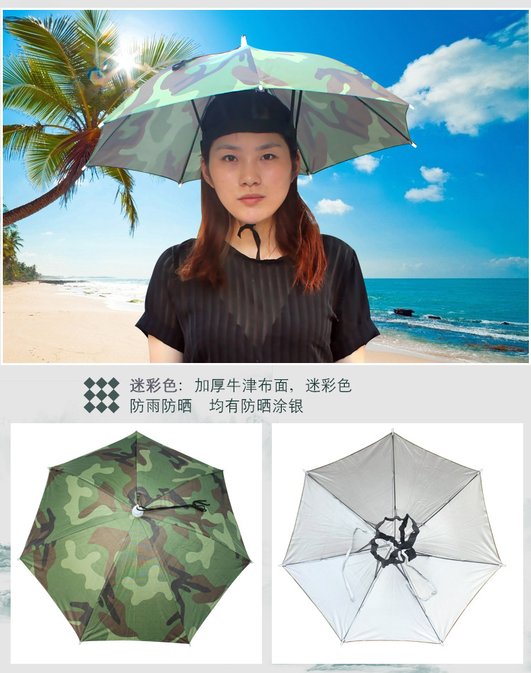 Dù Đội Đầu Câu Cá, Du Lịch Đường Kính 65cm - 77cm