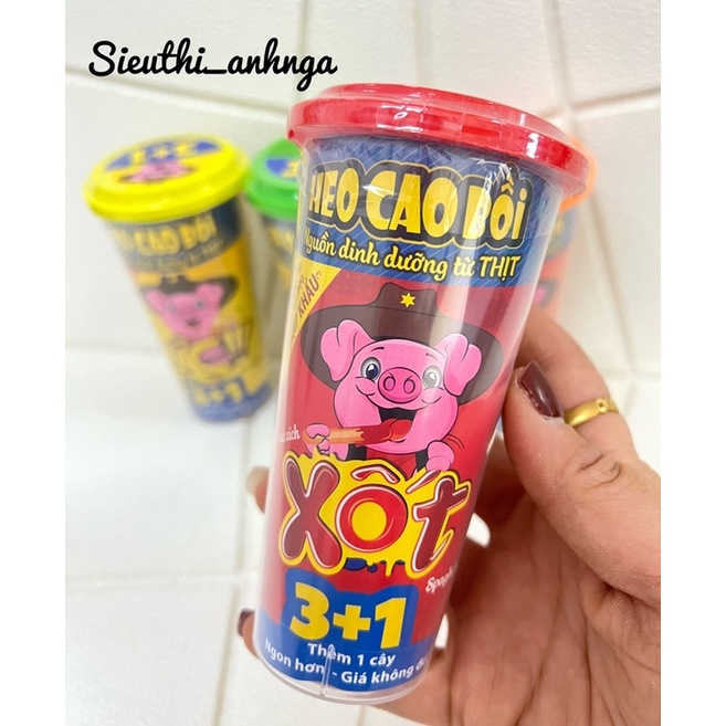 [ Hộp 3 + 1 ] Xúc Xích Lắc Heo Cao Bồi (Đủ Màu)