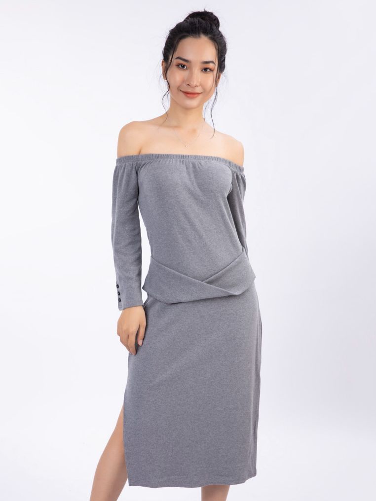 Đầm dáng ôm bẹt vai - Lovadova 20D06C002