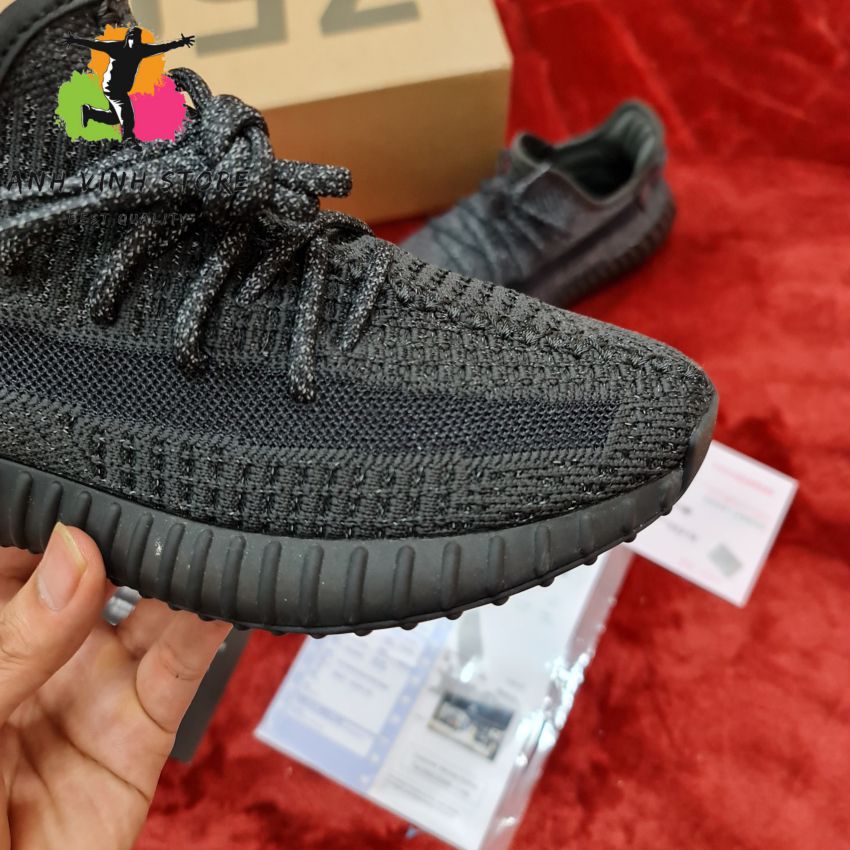 Giày chạy bộ nam nữ yeezy 350 v2 black static boost cao cấp