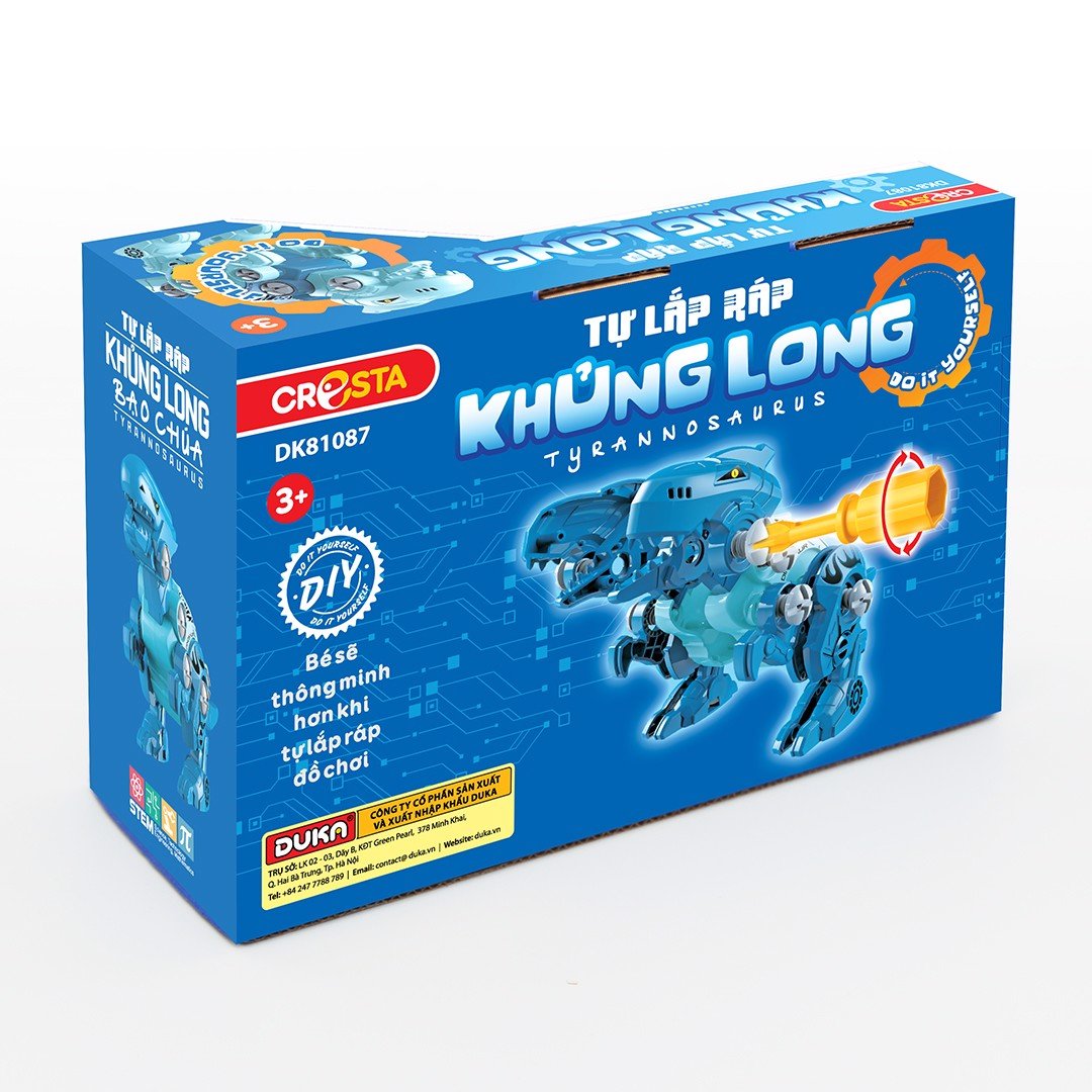 Đồ Chơi Tự Lắp Rắp: Khủng Long Bạo Chúa + Khủng Long Ba Sừng + Quả Trứng Khủng Long Bạo Chúa T- REX