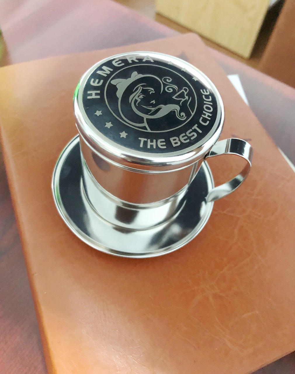 Phin pha cà phê Inox cao cấp Hemera (Màu trắng)