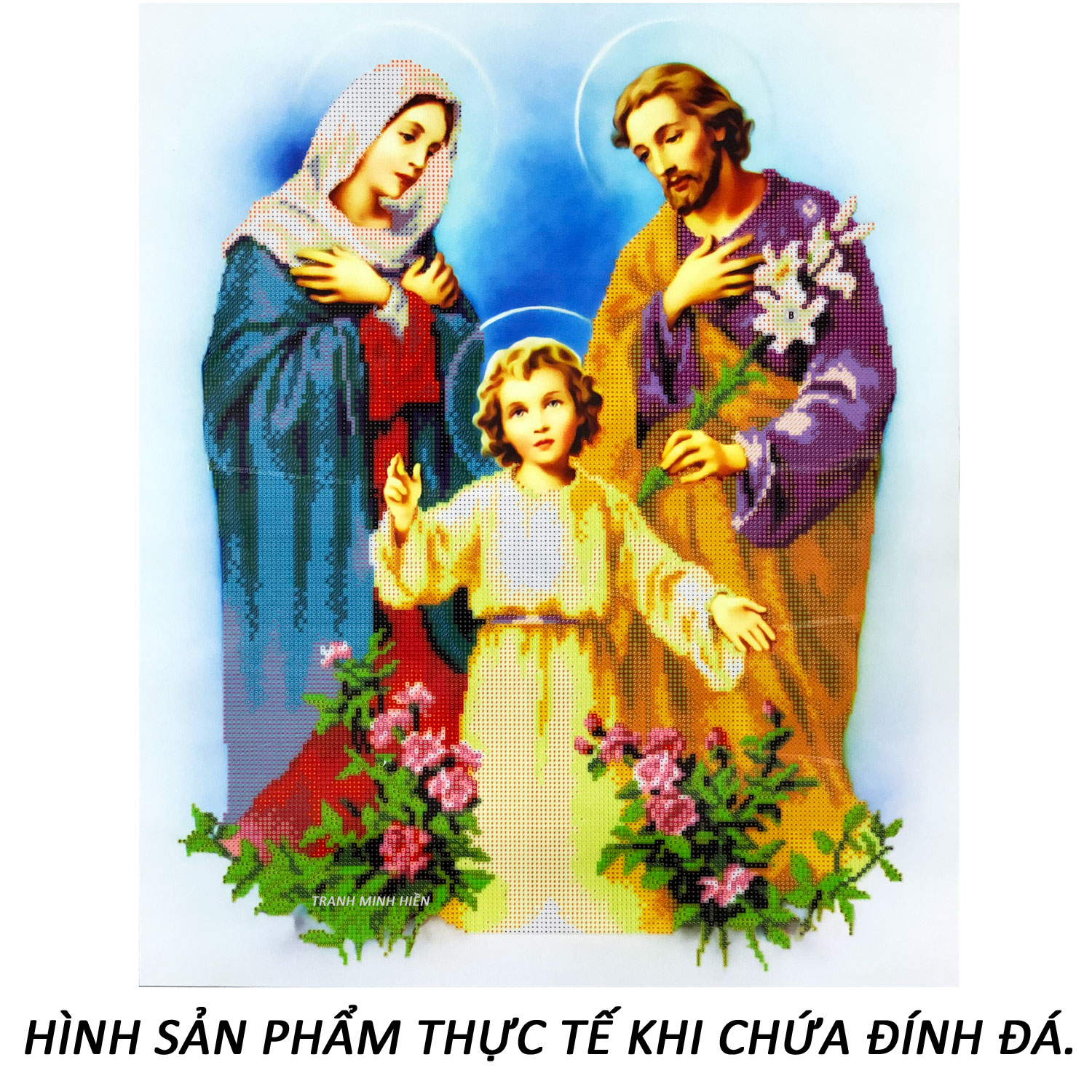 Tranh đính đá thánh gia 88 - tranh minh hiền