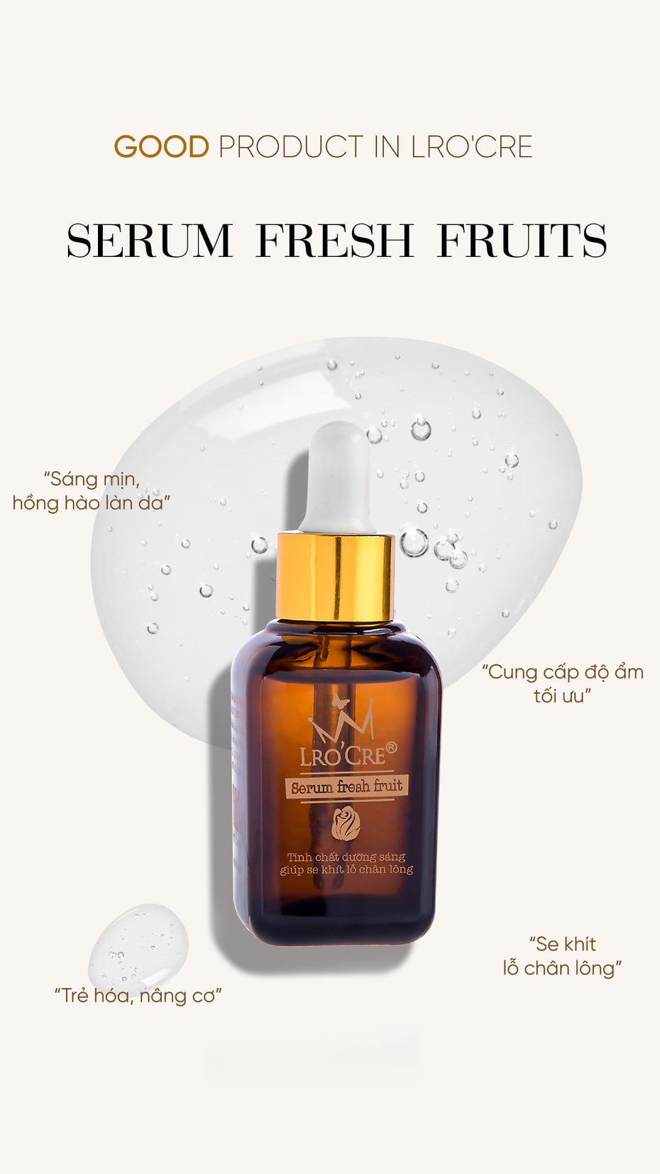 Serum Dưỡng da trắng sáng Fresh fruit Lro'Cre/ 30g