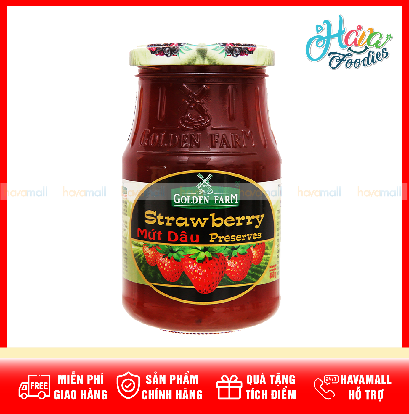 [ HÀNG CÔNG TY ] Mứt Dâu Cao Cấp Golden Farm - Strawberry Jam