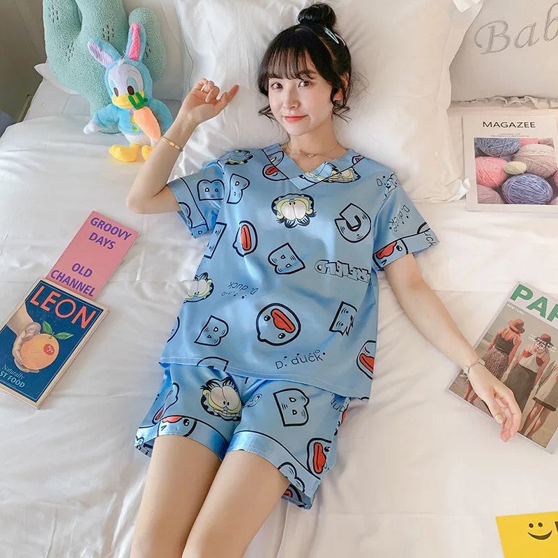 (3) [HCM] [BIGSIZE 3XL-5XL] [Ảnh thật] [M-5XL] [LỤA POLY] Đồ ngủ/mặc nhà lụa đùi cổ tim