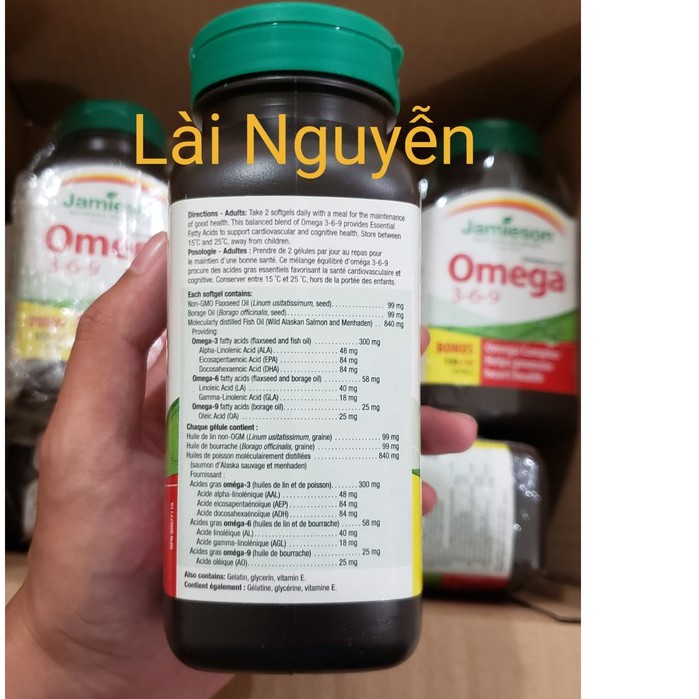 Dầu cá Omega 3-6-9 OMEGA PROTECT Jamieson 200 viên