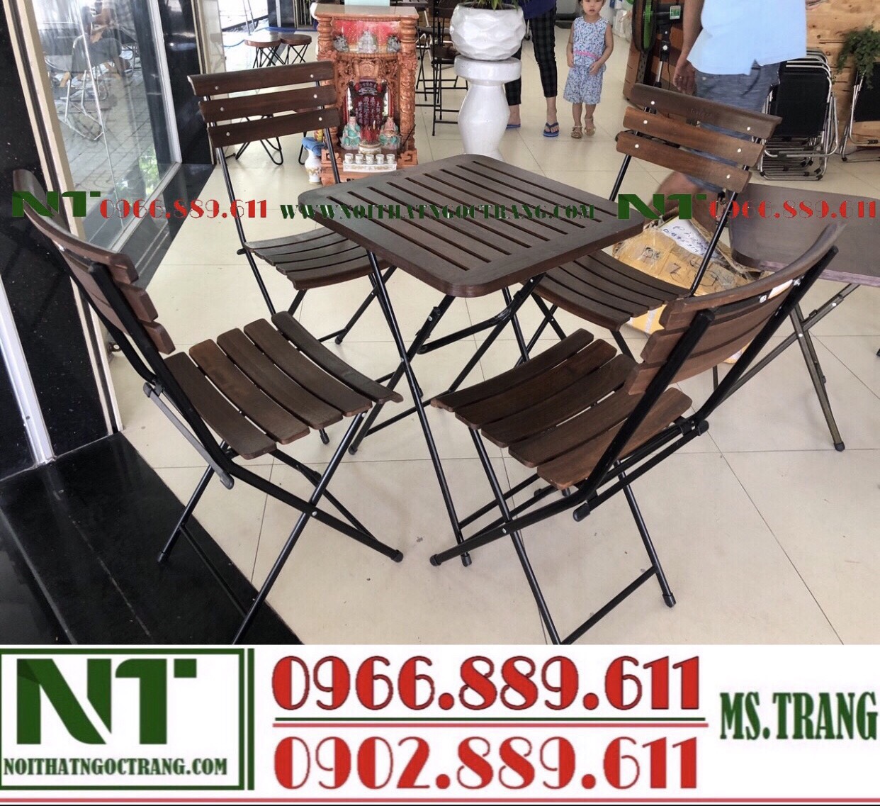 [HCM]Bàn ghế xếp cafe ngoài trời