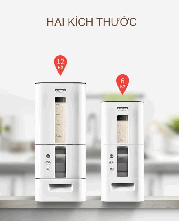 Euro Quality - Thùng gạo Nhật Bản công nghệ Ion kháng khuẩn (loại lớn 12kg)