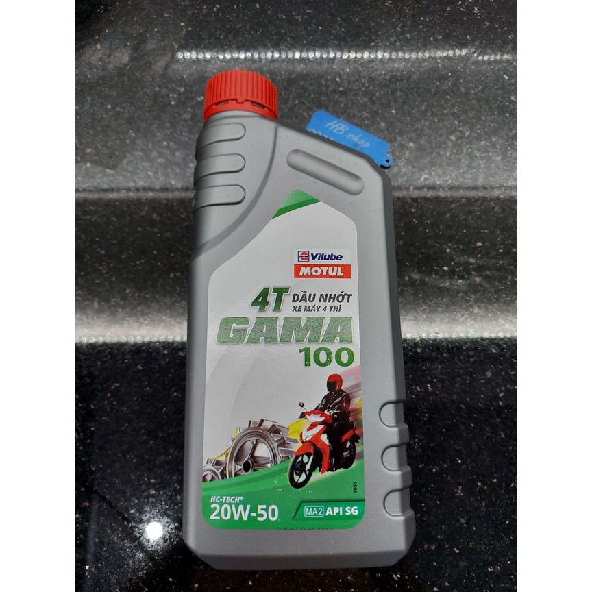 Nhớt xe số GAMA 100 4T MA2 API SG 20W50 1 LÍT