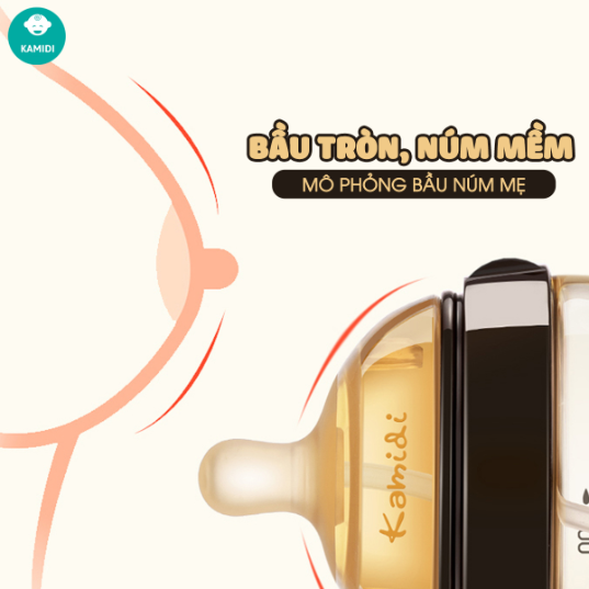 Bình sữa Kamidi PPSU chuyên tập ti cho bé