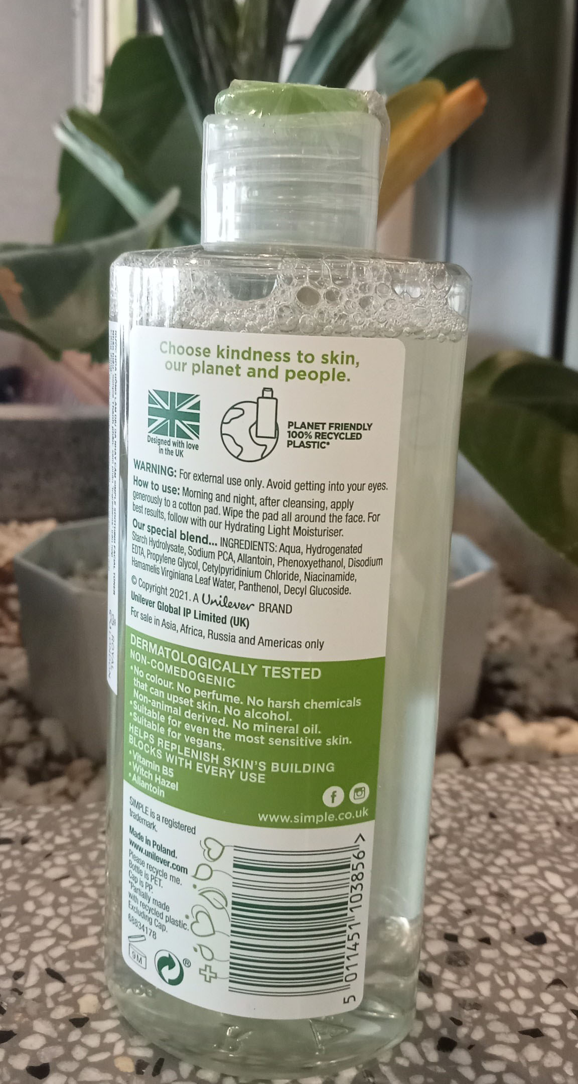 Nước Hoa Hồng Simple - 200ml (Mẫu mới)