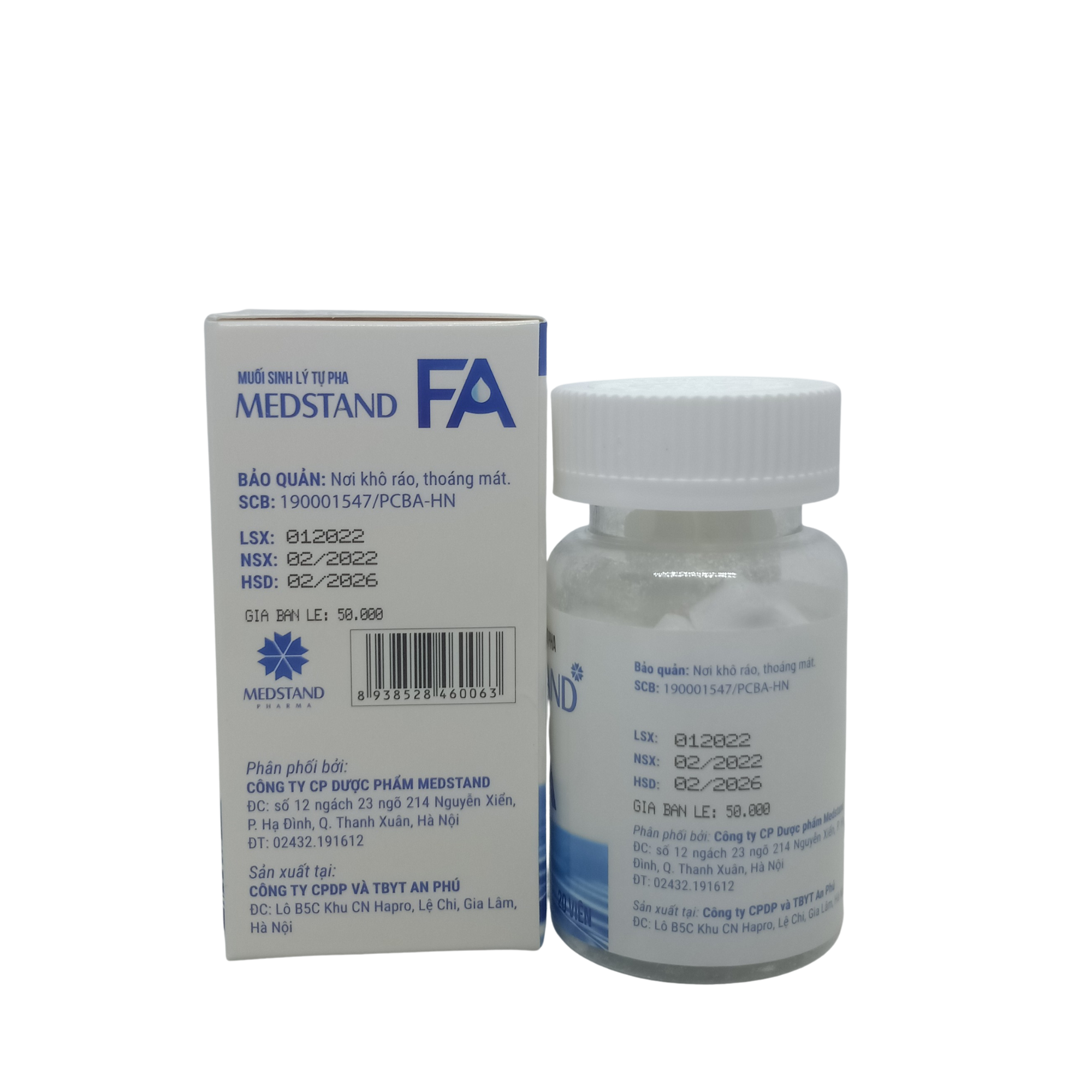 [HCM]Viên muối sinh lý tự pha MEDSTAND FA- 20 viên