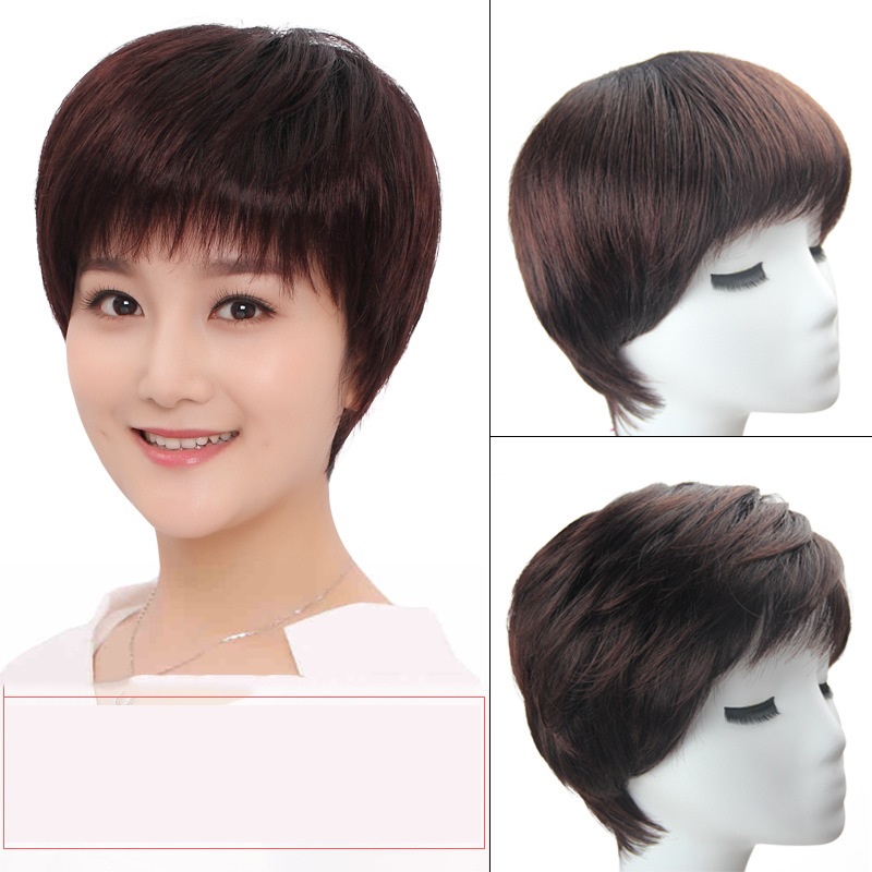 Tóc giả trung niên tém ngắn 😍FREESHIP😍, tóc trung niên nữ ngắn, tóc tém trung niên, tặng lưới chụp, tóc giả nữ